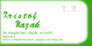 kristof mazak business card